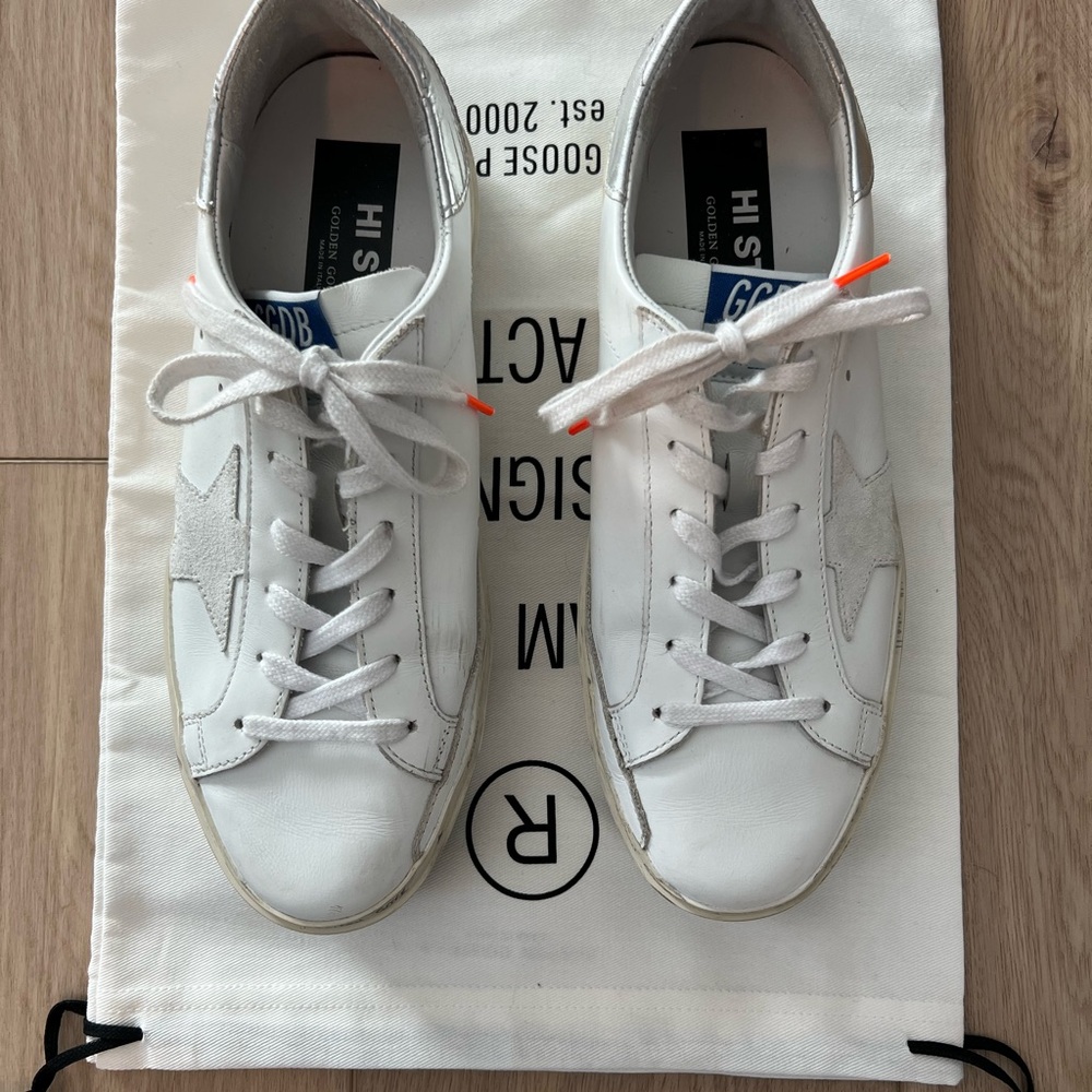 Golden Goose White and Cream Sneakers - Picture 2 of 8